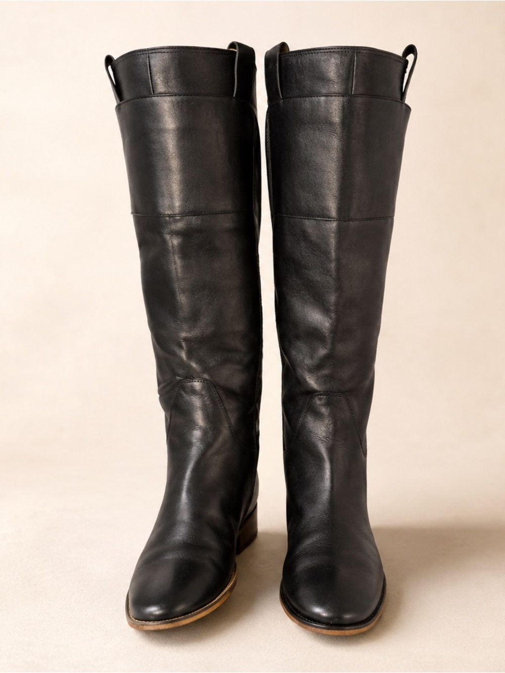 Frye Paige Tall Italian Leather Riding Boots Pull On Equestrian Womens 9 Black